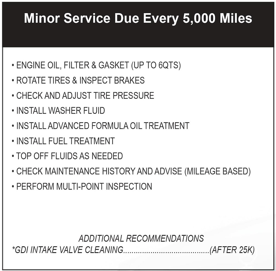 Minor Service - 5k Mile Minor Service - 5k Mile